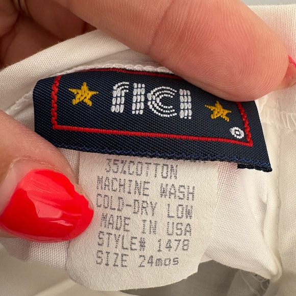 Vintage Rici navy and White collared 24 mo outfit with corduroy Vest - Picture 9 of 10